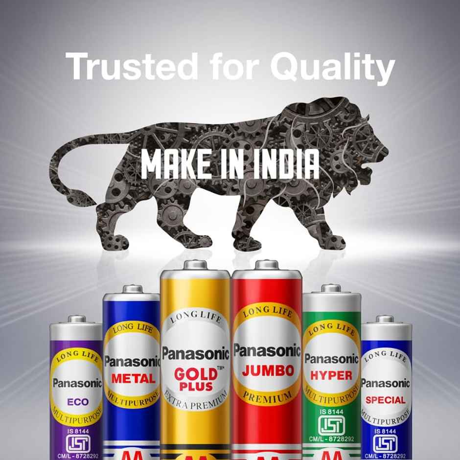 Panasonic Gold Plus Zinc Carbon 1.5V AA Alkaline Batteries | Superior Quality