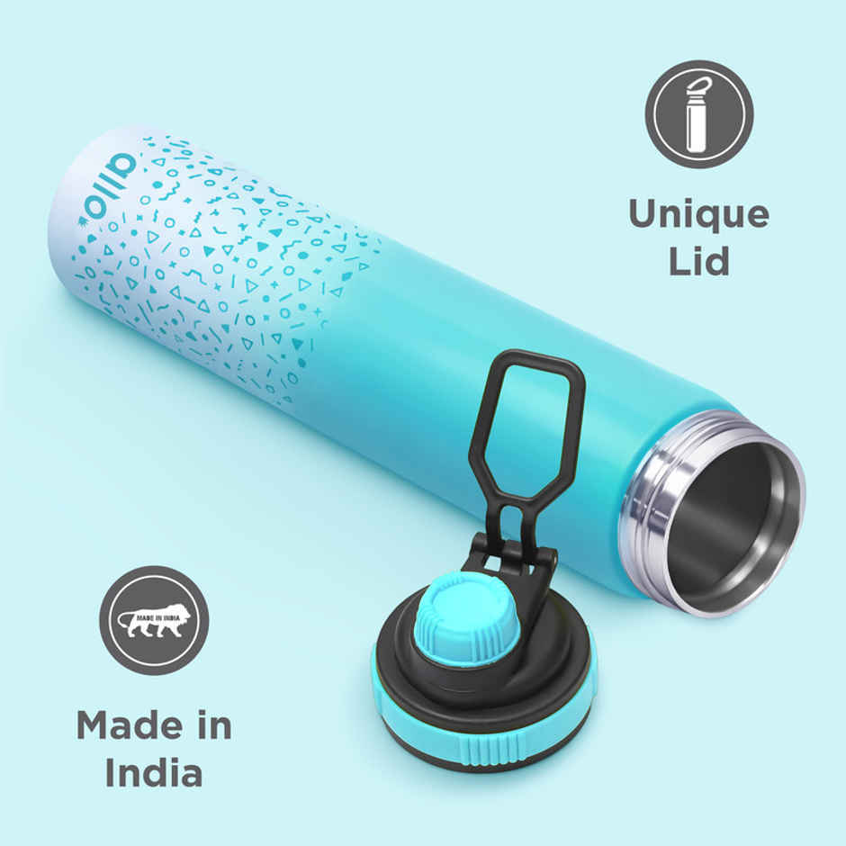 Allo SS Water Bottle Sipper | 850 ml | Blue & White