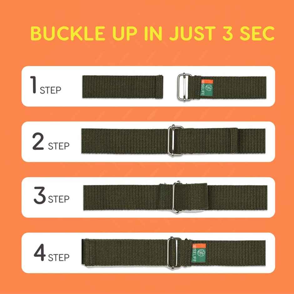 Wiselife 8ft Yoga Belt- Green