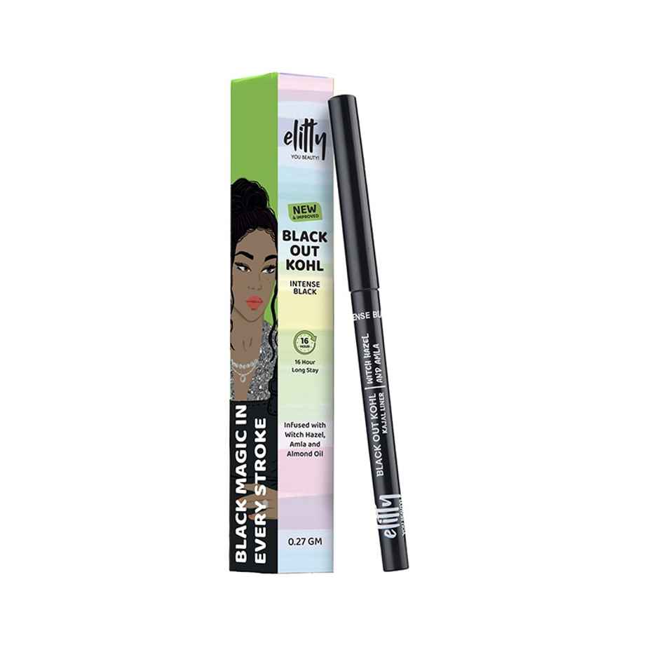 Elitty Black Out Kohl - Intense Black Kajal Smudge & Water Resistant Fade Proof