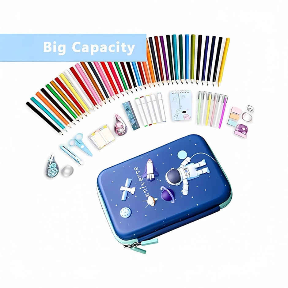 Fablue 3D Astronaut Big Pencil Pouch | Dark Blue
