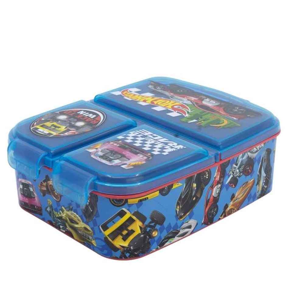 Striders Multi Compartment Rectangular Sandwich Box Hotwheels Blue Fire | XL
