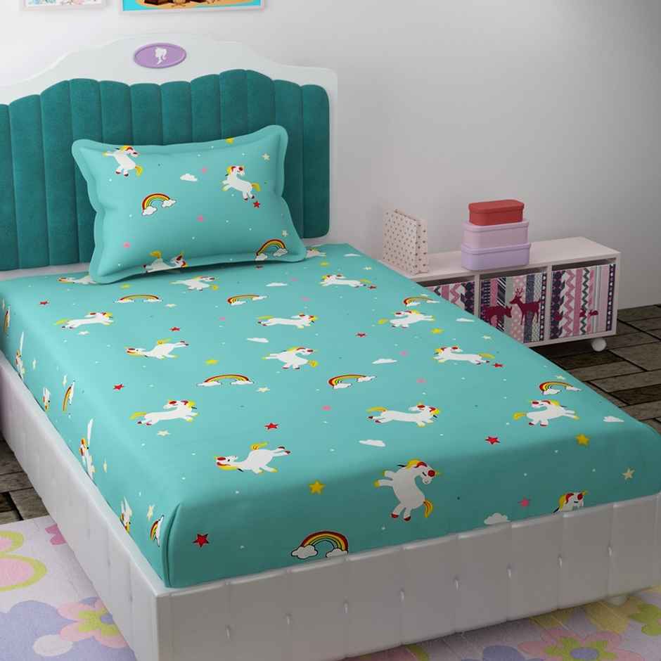 Florida Giggles Kids Bedsheet for Single Size Bed with Pillow Covers and Made of Poly-Cotton