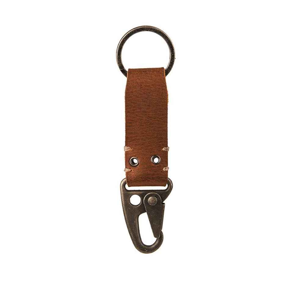 Royal Enfield Metal Hook With RE Wing Key Chain | Tan