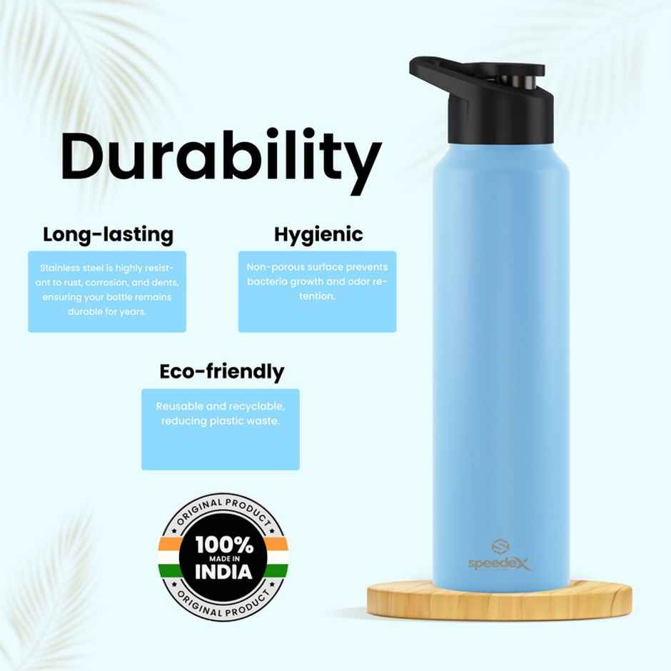 Speedex Simplex Stainless Steel 1 L Water Bottle for Men Woman Kids | 1 L Pastel Blue Sipper