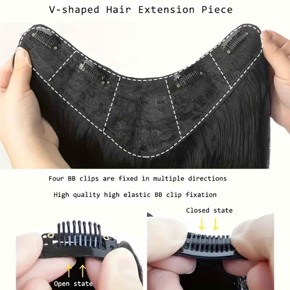 CHRONEX Natural Brown 24 Inch 5 Clip Synthetic Curly Hair Extension