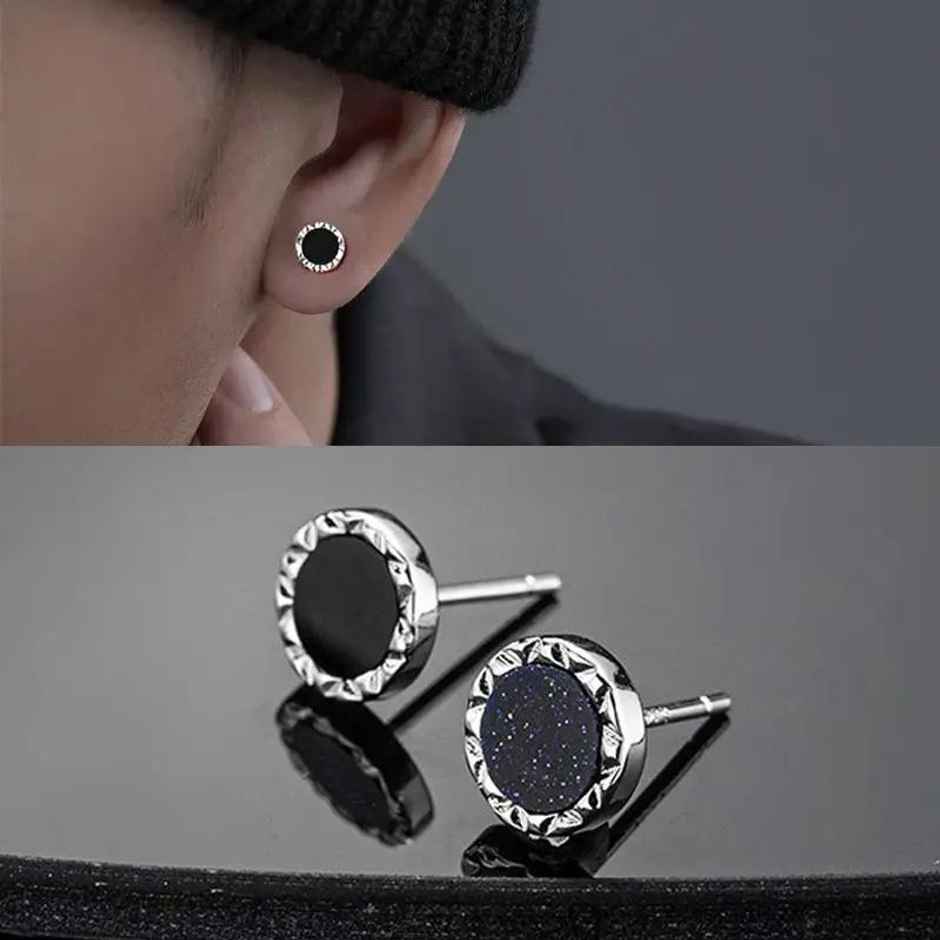 SALTY Alpha Beaten Studs for Men and Boys| Anti-Tarnish | Silver