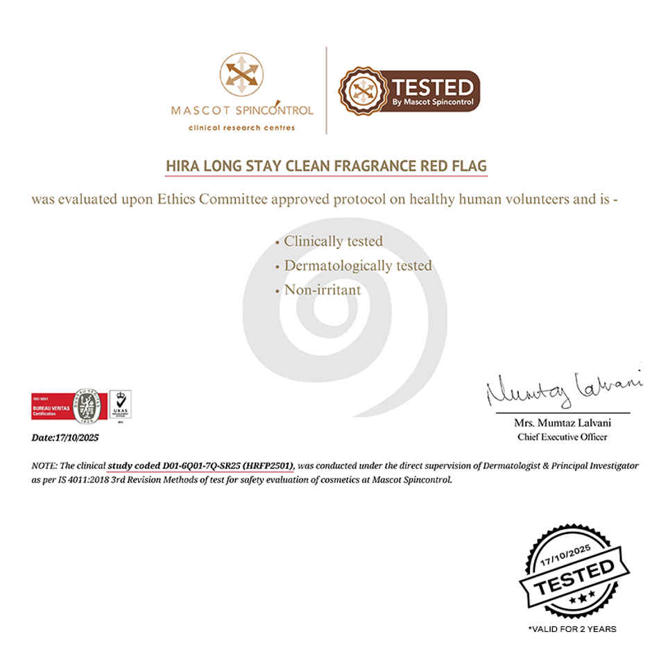 HIRA Red Flag Eau De Perfume For Women | Tuberose & Patchouli Notes