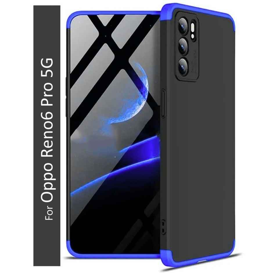 Kwine Case Oppo Reno 6 Pro 5G Back Cover - 360 Degree Case - Blue Color