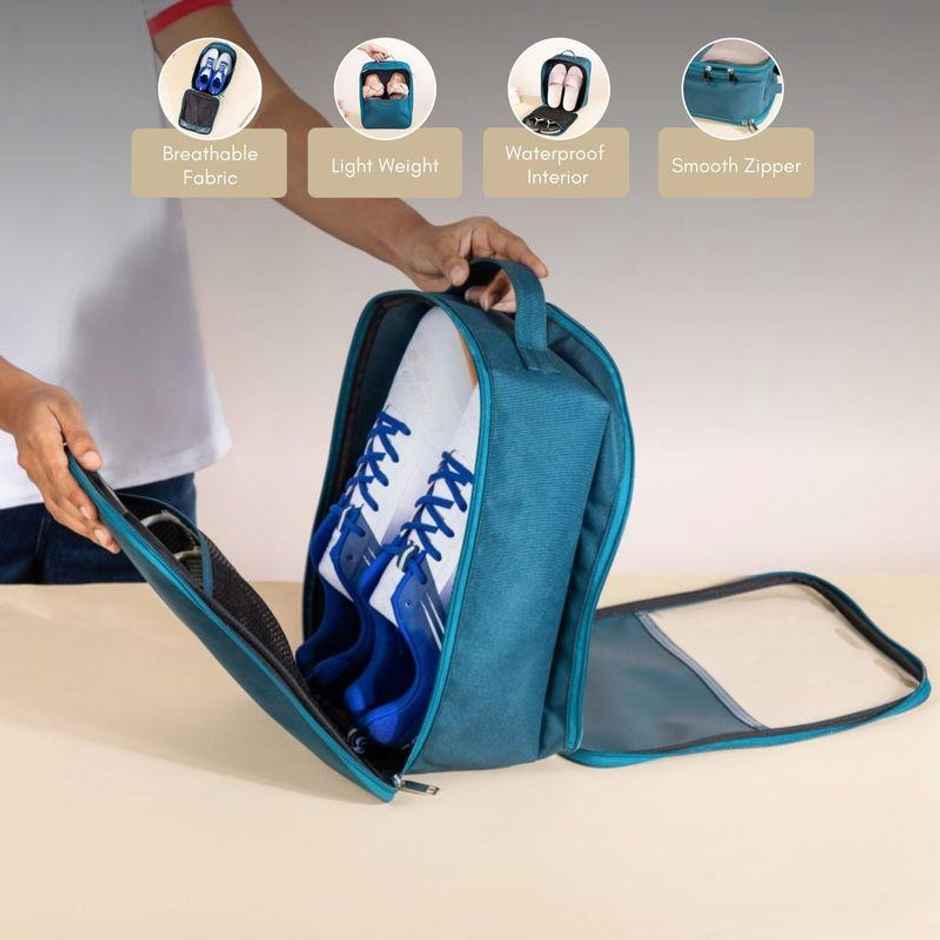 Nestasia Shoe Travel Bag Teal 9X12 Inch Waterproof
