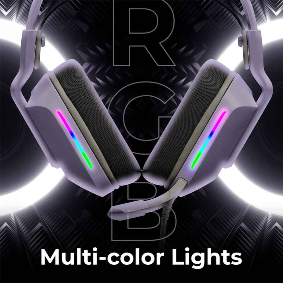 Zebronics Havoc Premium Gaming Over Ear Wired Headphone With Dolby Atmos Subscription (Purple)