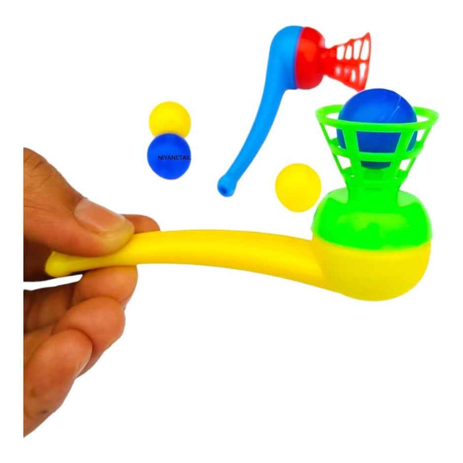 Fablue Magic Blow Pipe Toy - Set Of 2 Magic Blowing Ball Toy - Party Game For Kids And Adults