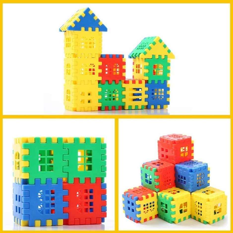 Fablue Kids 72 Pcs Blocks Toys - Play And Learn House Building Blocks Construction Toy With Windows