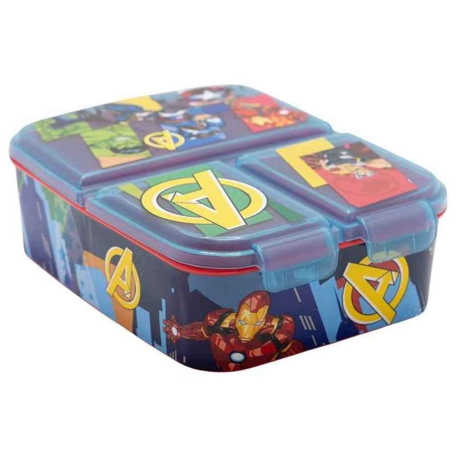 Striders Multi Compartment Rectangular Sandwich Box Ironman And His Awesome Friends | XL