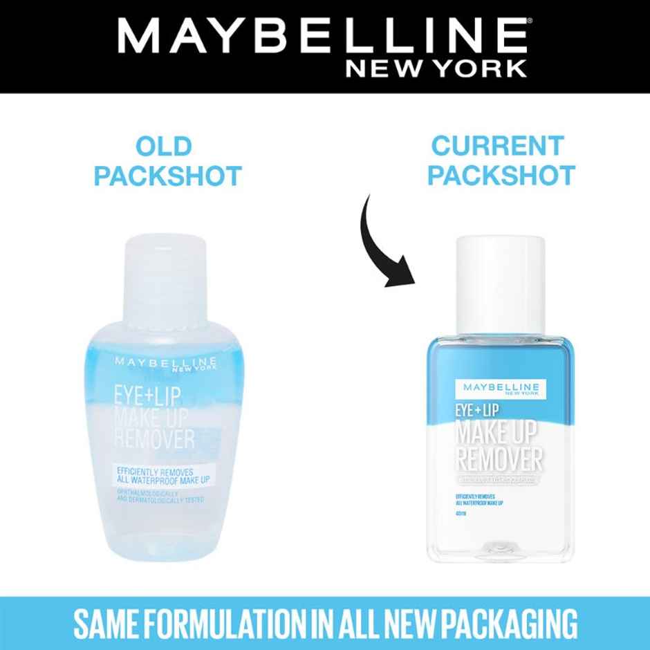 Maybelline New York Biphase Eye + Lip Makeup Remover for Waterproof Makeup, Fragrance-Free