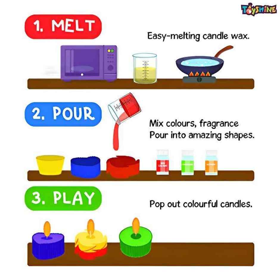 Toyshine Diy Scented Rose Candle Making Educational & Learning Toy Kit For Boys And Girls | 8+ Years