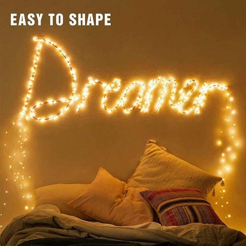 Desidiya 3AA Battery Powered Copper String Decorative LED Fairy Lights |Warm White | 10 m | 100 LEDs