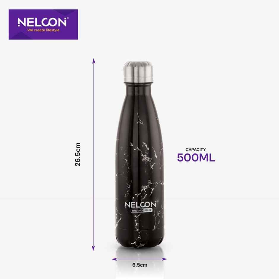 Nelcon Cola Bliss Thermoplus Bottle | Vacuum Insulated | 24 hrs Hot & Cold | ISI Certified | 500 ml