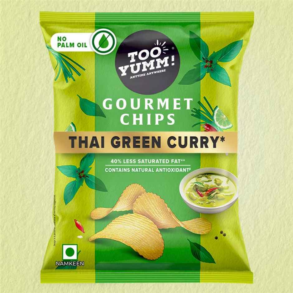Too Yumm! Thai Green Curry Flavour Potato Chips | Premium Gourmet | No Palm Oil