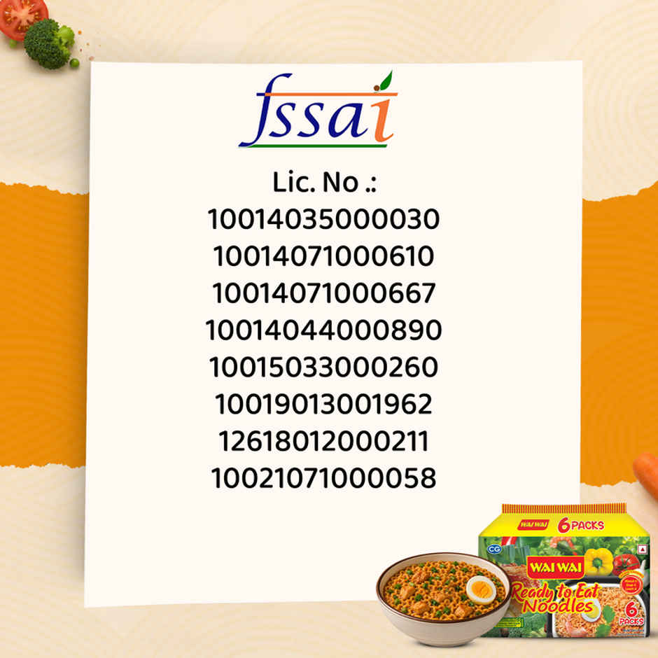 Wai Wai Ready to Eat Noodles, Chicken Masala Pack | 6 in 1