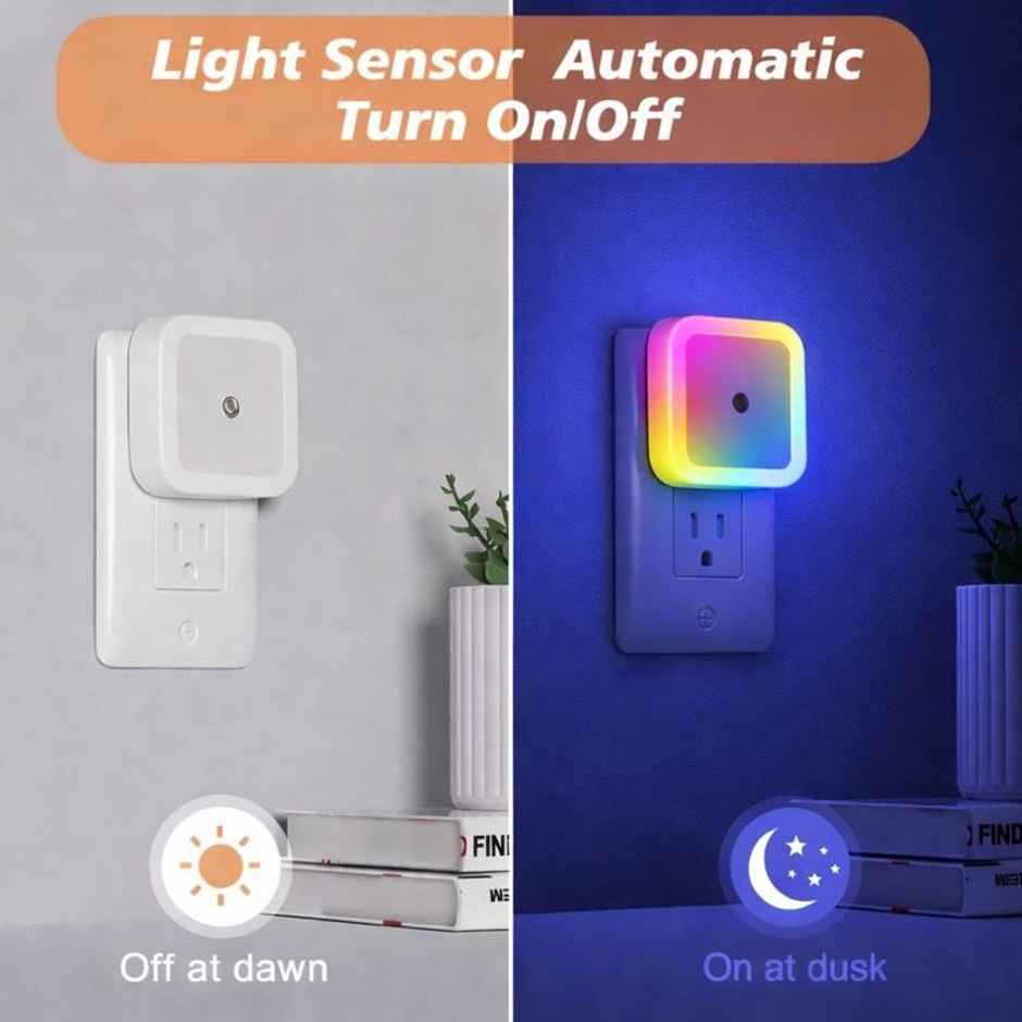 Festivora Automatic On/Off Sensor Smart LED Night Bulb |Multicolor(Rainbow Effect)