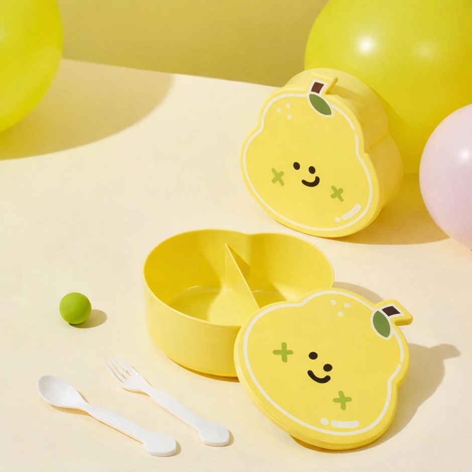 DesignLand Pear Shaped Kids Lunch Box | Light Yellow