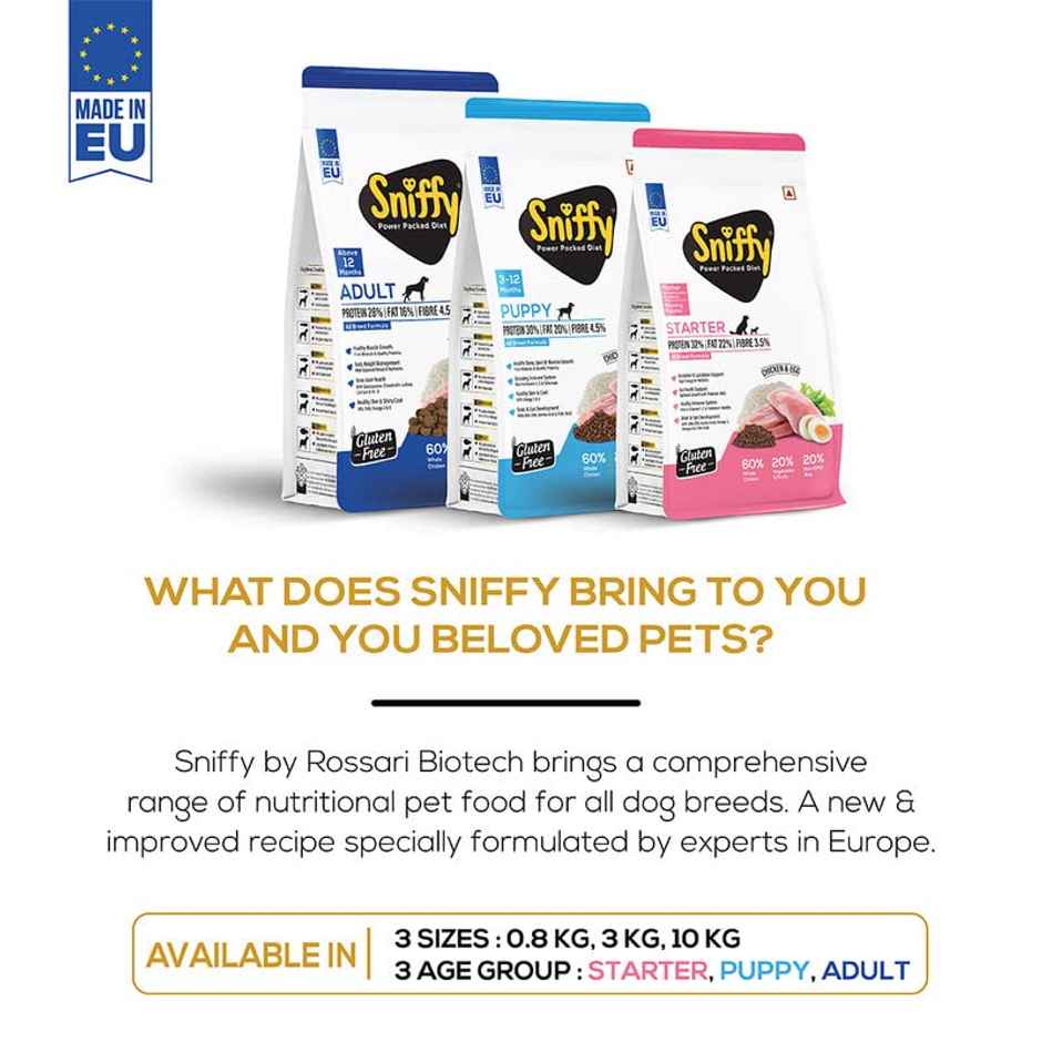 Sniffy Adult Dry Dog Food | Chicken - Egg | High Protein | Gluten Free | All Breeds