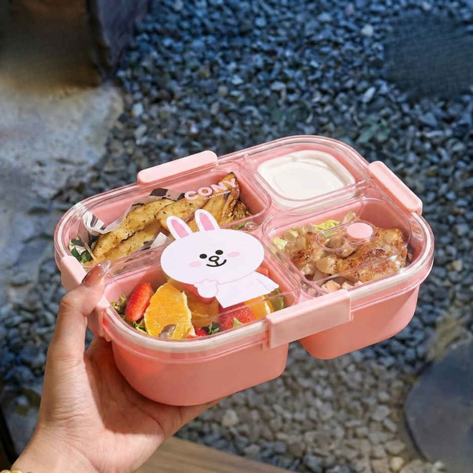DesignLand Rabbit Tiffin Box | Pink