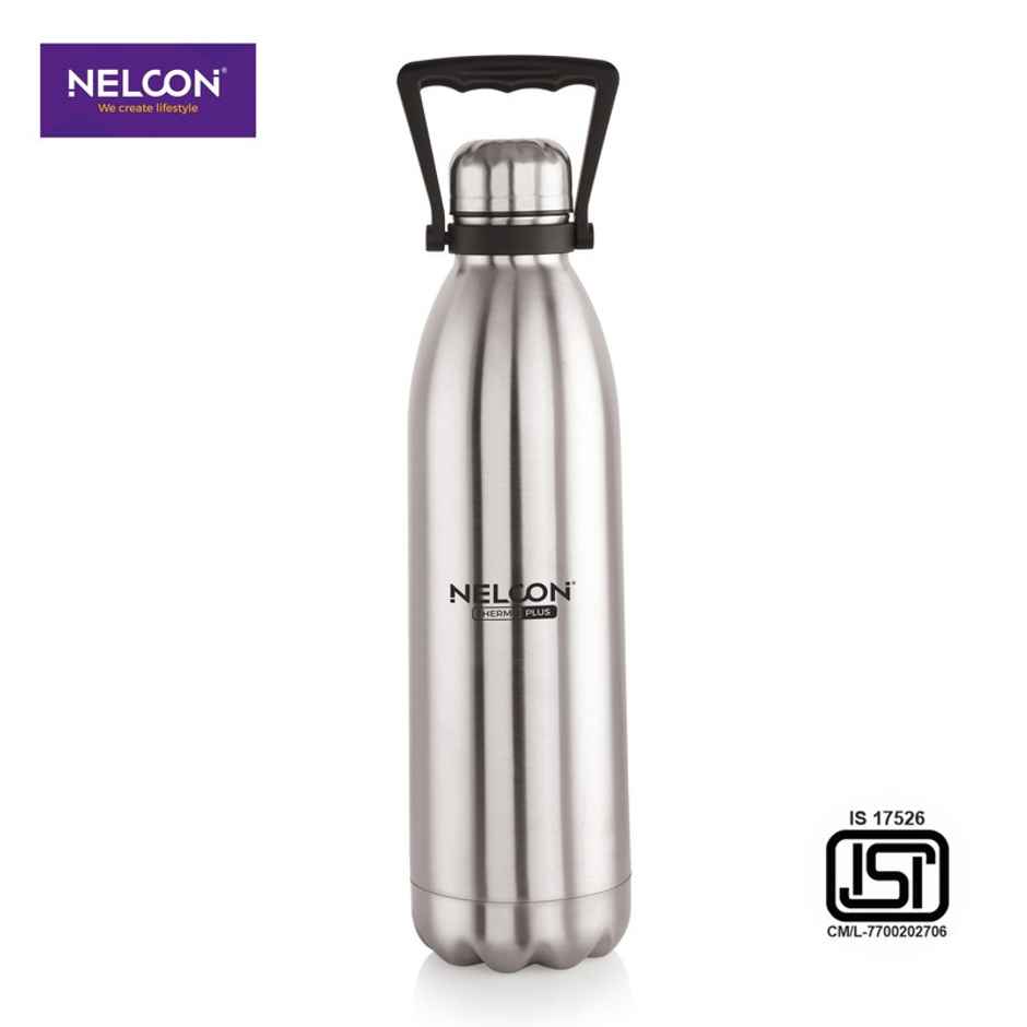Nelcon Cola Thermoplus Vacuum Flask Water Bottle | 24 hrs Hot & Cold | ISI Certified | 1.8 L