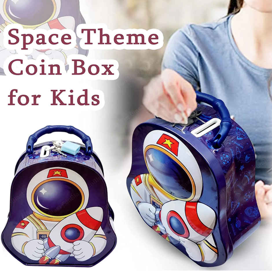 Fablue Space Coin Bank with Lock and Key