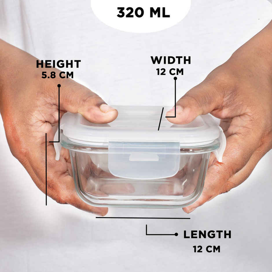 Allo Glass Lunch Box Set with Bag | 320 ml