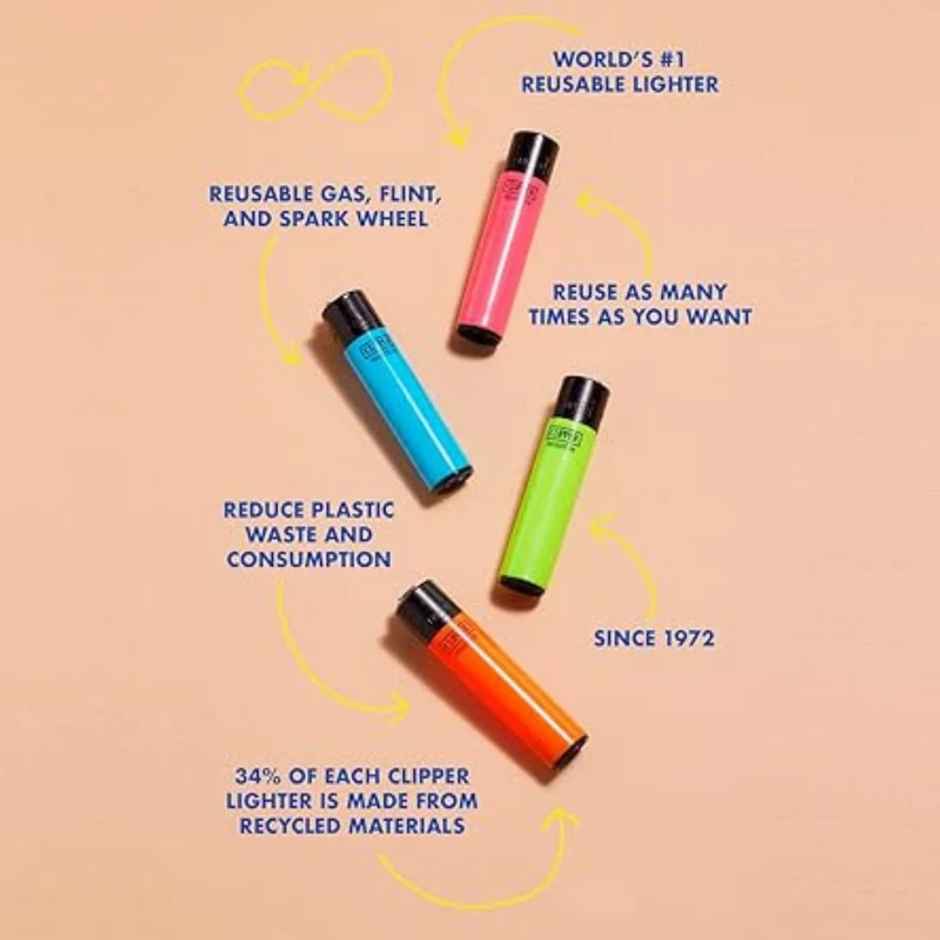 Clipper Lighters CP-11 | Refillable & Reflintable | Premium Quality | Assorted