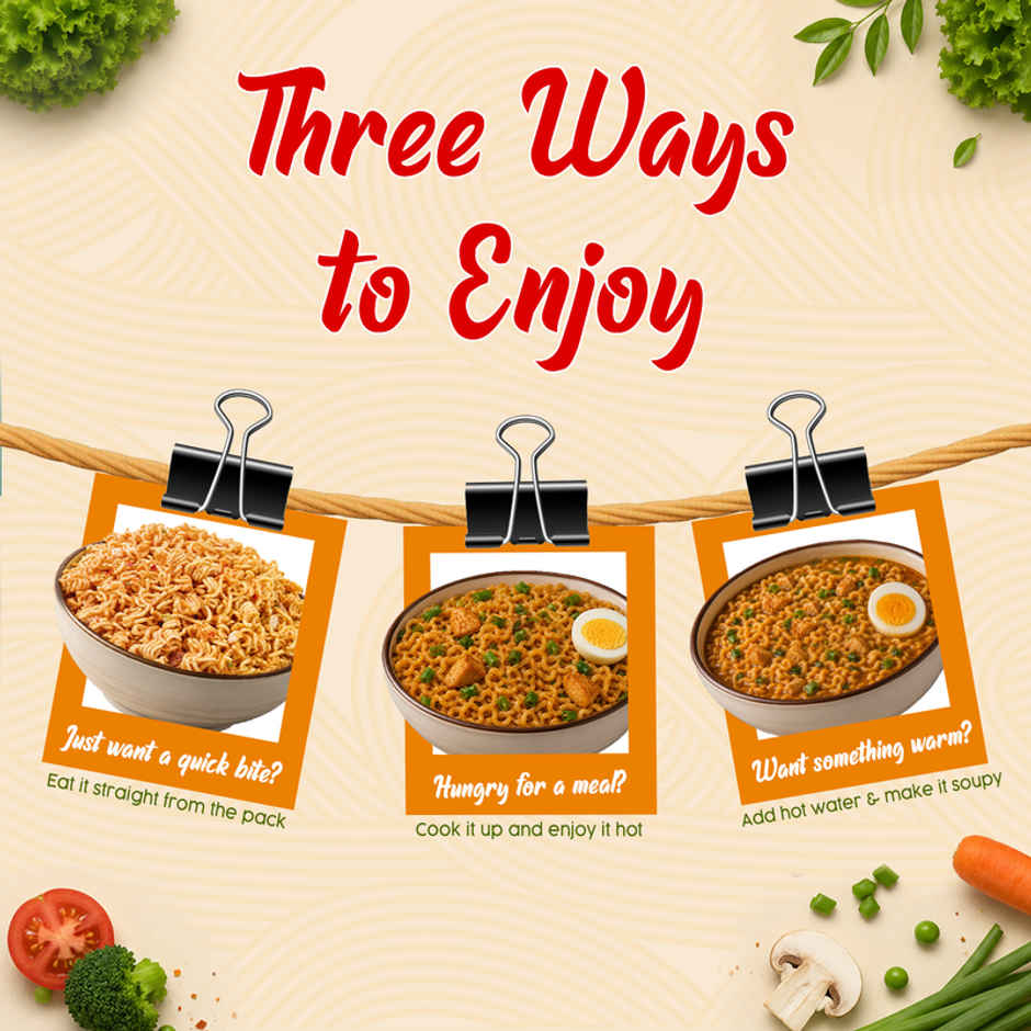 Wai Wai Ready to Eat Noodles, Chicken Masala Pack | 6 in 1