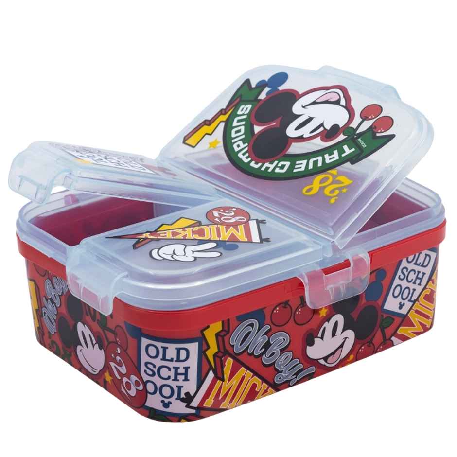 Striders Multi Compartment Rectangular Sandwich Box Mickey True Champions | XL