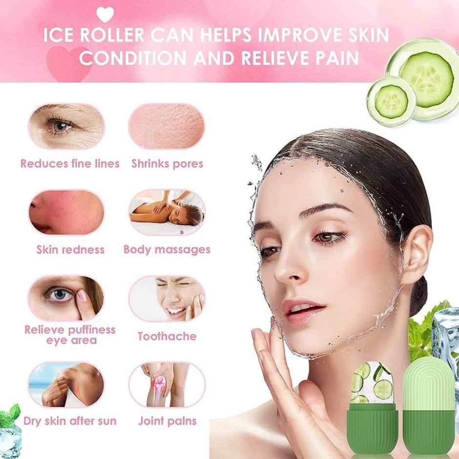 Bronson Professional Classic Silicone Ice Facial Roller | Color May Vary
