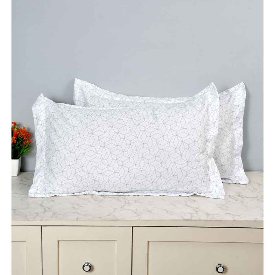 Florida Cotton King Size Bedsheet with 2 Pillow Covers for Double Bed, 240x270 Cm White