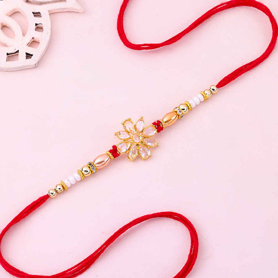 Bhaiya Rakhi | Floral Elegance | Kundan | Pack of 1 | Floweraura
