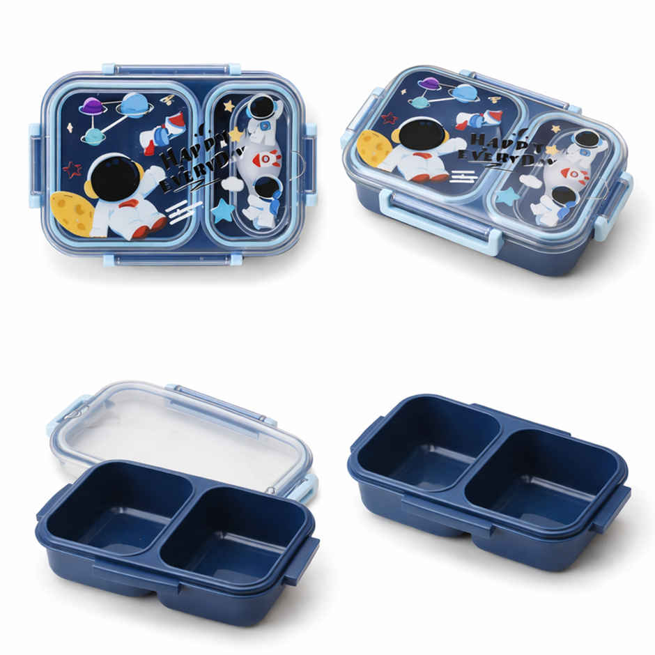 DesignLand Happy Everyday Astronaut Bento Lunch Box | Blue