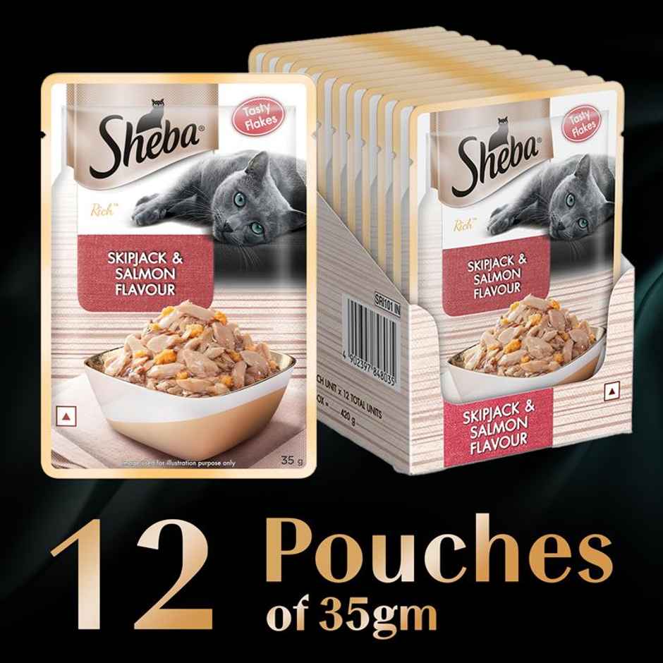 Sheba Rich Adult Skipjack & Salmon Flavour Wet Cat Food