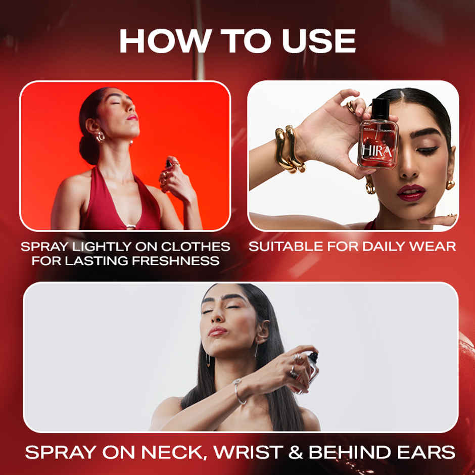 HIRA Red Flag Eau De Perfume For Women | Tuberose & Patchouli Notes