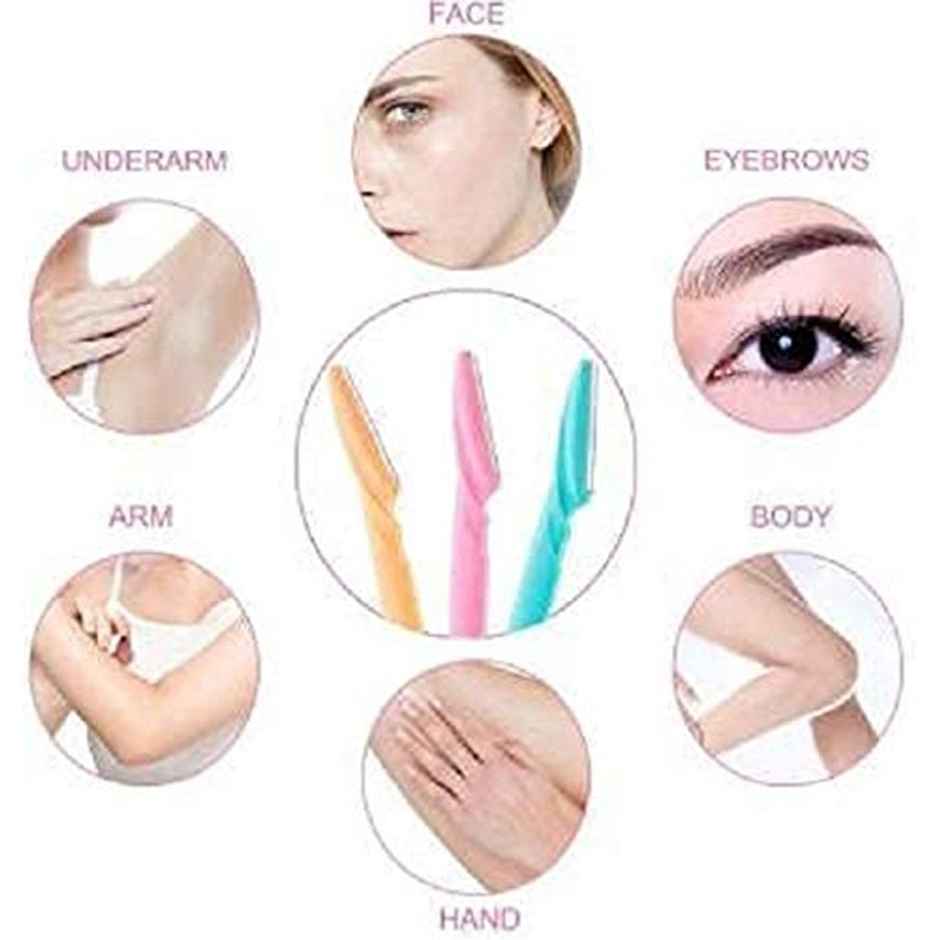 Beautiliss Eyebrow Touch Up Face Razor for Women, Instant Painless Hair Remover - Color Vary