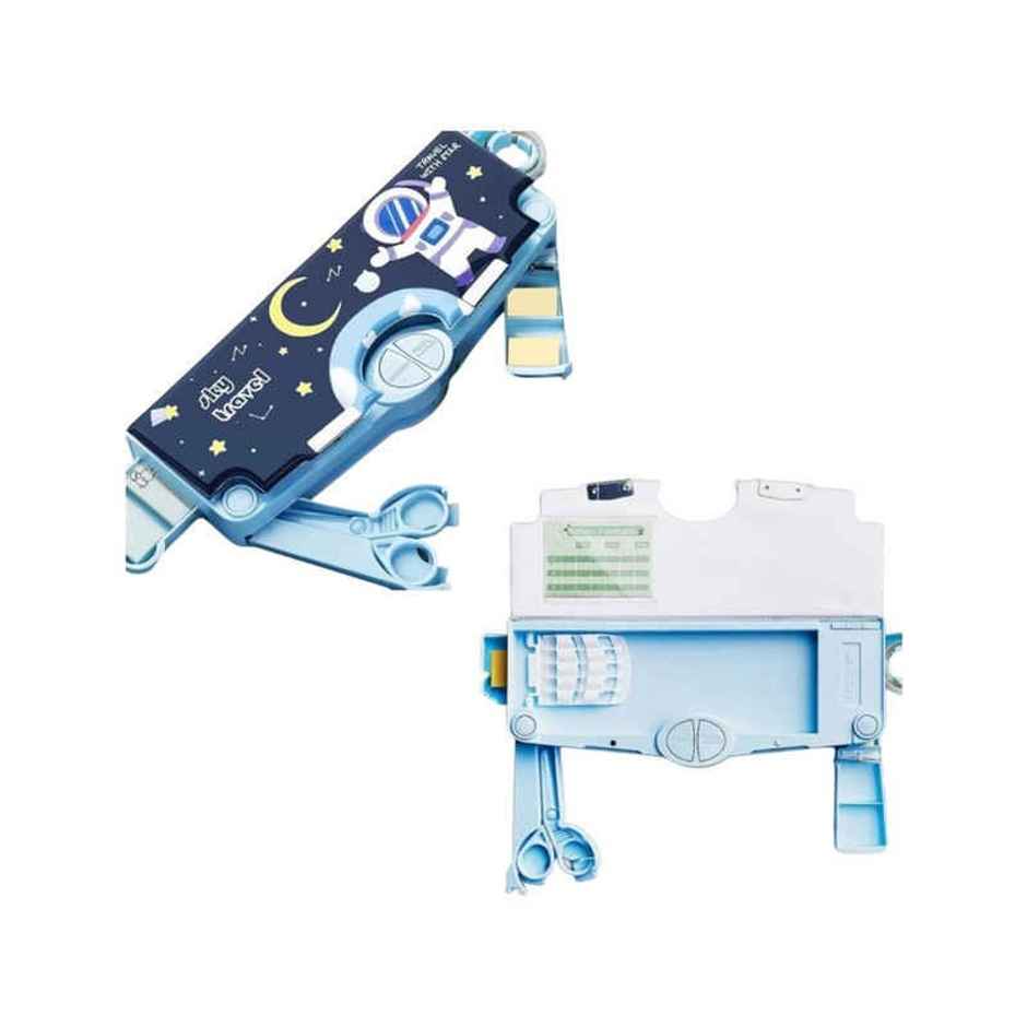 Fablue Multi-Functional Astronaut Pencil Box | Light Blue