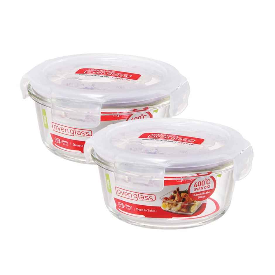 LocknLock LLG821 Euro Heat Resistance Square Airtight Glass Container | Transparent - 380 ml