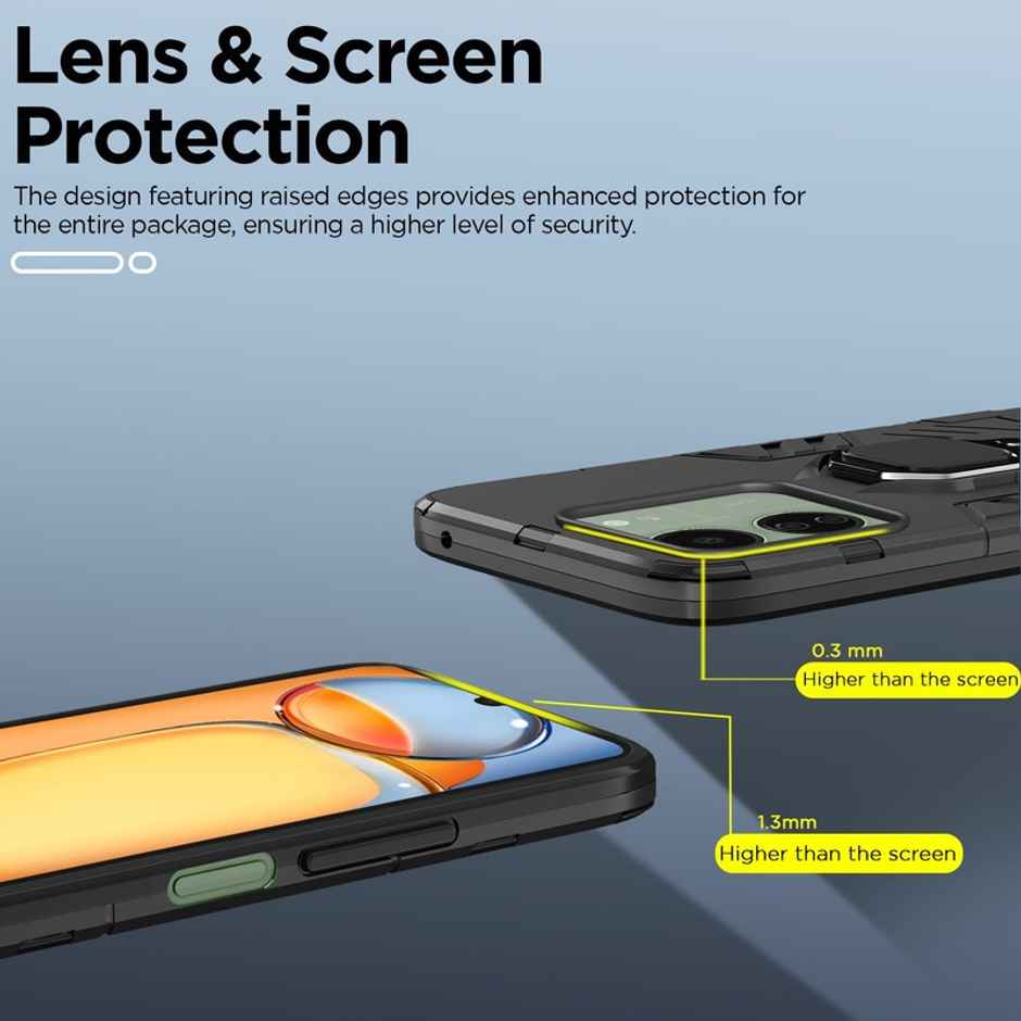 Kwine Case Redmi 13c 4G / Poco C65 Back Cover - Ring Holder Stand Case