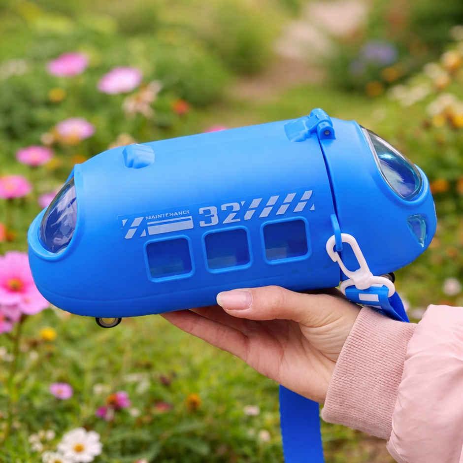 DesignLand Kids Water Bottle with Shoulder Strap | Blue