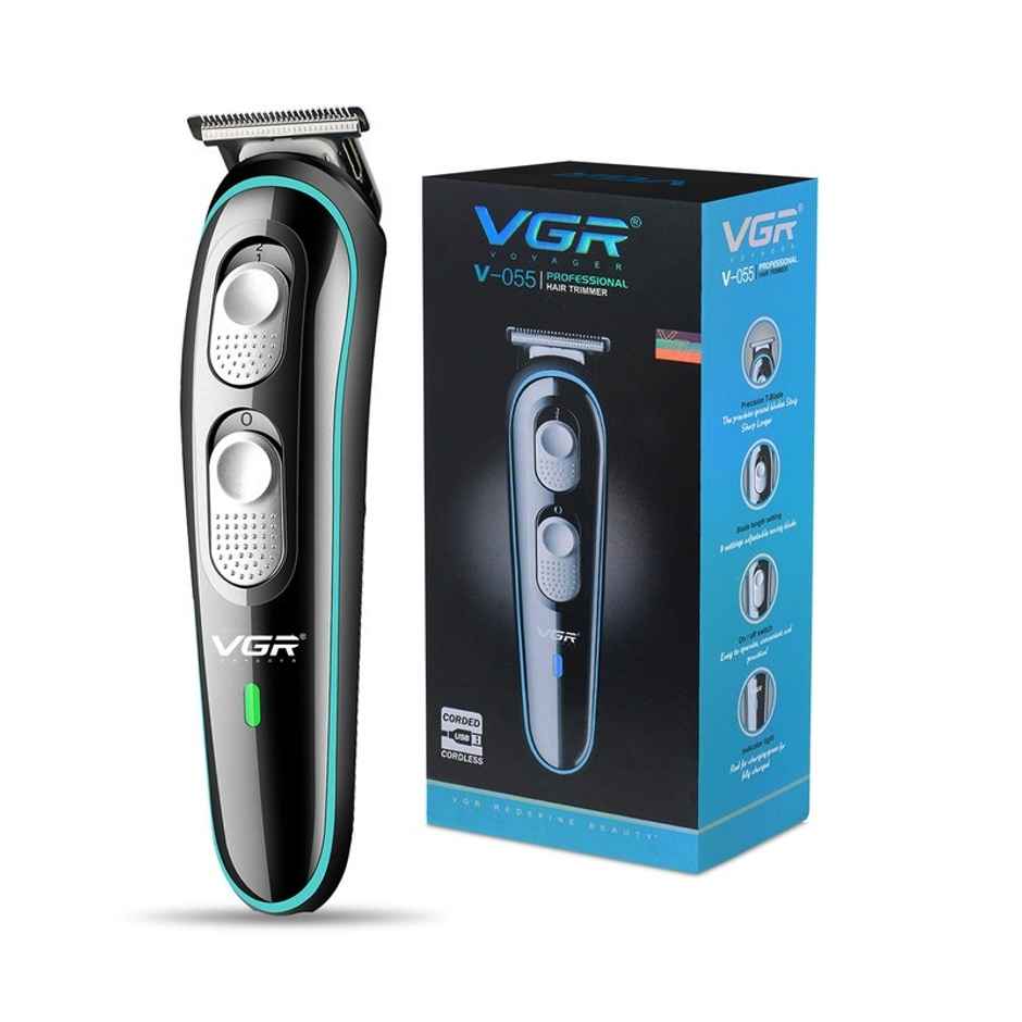 VGR V-055 Professional Beard & Mustache Hair Trimmer for Men | 120 Min Runtime | Black
