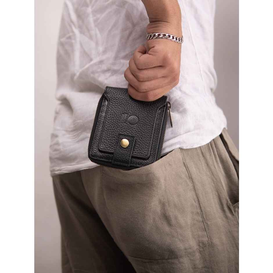 Bacca Bucci Men's Solid Genuine Leather Wallets | Black - Free Size