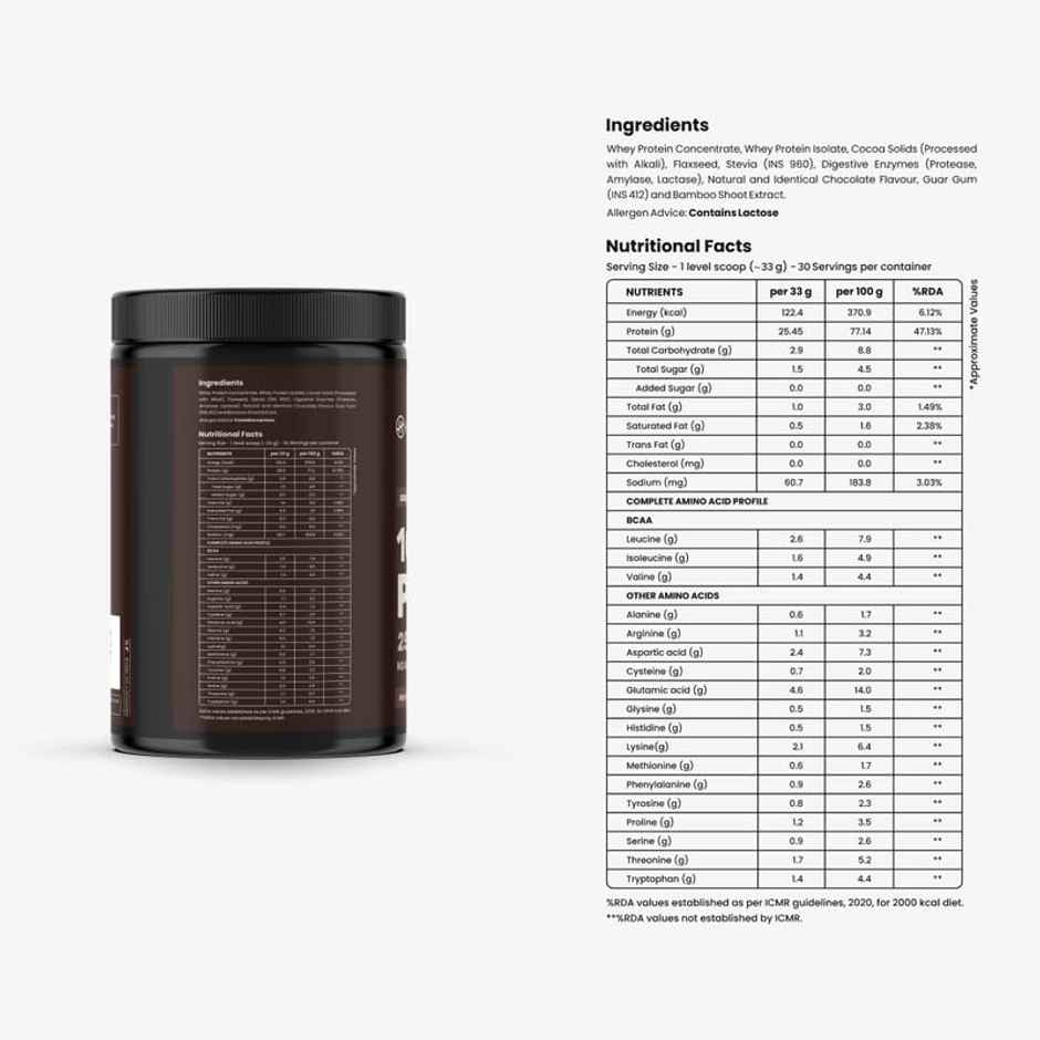 Healthifyme 100% Whey Protein Blend Double Chocolate