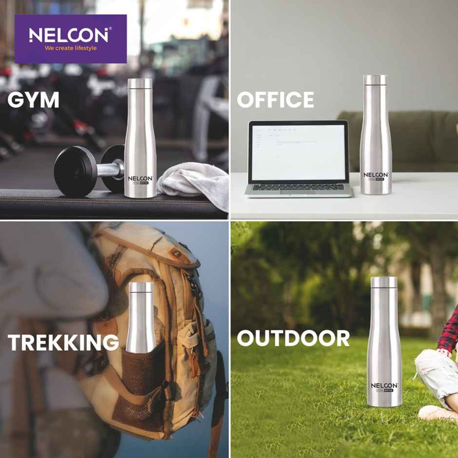 Nelcon Blue Bell Stainless Steel Bottle | BPA Free | Spill Proof | Food Grade | 1000 ml