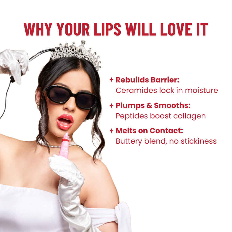 Lip Barrier Butter Balm Brightens Hydrates Dry Pigmented Lips - Cherry Frost